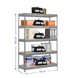 thumbnail of SimonRack Industrieel rek, 2000x1000x600 mm, 300 kg buigpunt, 5 houten legborden, garagerek, Galvaniseerd/Hout- Bricoforte