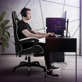 thumbnail of ML-Design Gaming Stuhl verstellbar, Schwarz-Weiß, aus Kunstleder, Ergonomischer Bürostuhl, Drehstuhl Racing Gamer Stuhl Schreibtischstuhl Drehsessel