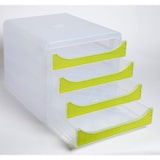 thumbnail of Exacompta 310335D 1x BIG-BOX ladenbox met 4 laden voor DIN A4+ documenten, Chromaline, transparant-anijsgroen