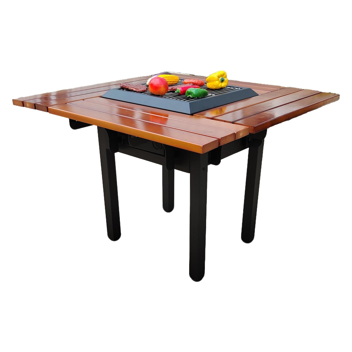 PURLINE Table barbecue avec grill et plateau en bois EFP54 BBQ