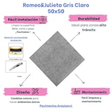 thumbnail of Muestra loseta de moqueta gris claro 50 x 50 cm / 1 ud - (0,25m²) / hogar / oficina / comercio