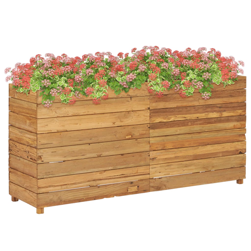 vidaXL Hochbeet 150x40x72 cm Teak Altholz und Stahl