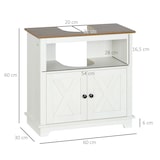 thumbnail of kleankin mueble para debajo del lavabo de madera armario de baño de suelo mueble bajo lavabo de pie con 2 puertas y estante 60x30x60 cm blanco