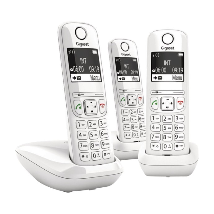 Gigaset AS690 TRIO téléphone DECT blanc  base + 3 combinés