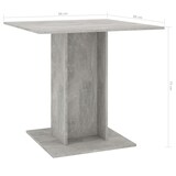 thumbnail of Mesa de comedor madera contrachapada gris hormigón 80x80x75 cm