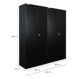 thumbnail of PROREGAL Mega Deal 2x Flügeltürenschrank ELEPHANT Metall Spind abschließbar 180x80x40cm Kleiderstange Stahlschrank Schwarz Garderobenschrank