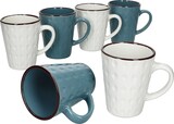 thumbnail of 6x Rome blau & weiß Kaffeebecher 320ml H11,5cm 6 Personen Latte Kakao Teetassen