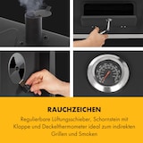 thumbnail of Meat Machine Holzkohlegrill BBQ 45x32,5cm Thermometer Bodenrollen Schwarz