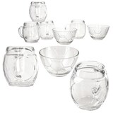 thumbnail of 9tlg Fußball Set Biergläser 0,5L geeicht & Schale Ball-Relief Krug aus Glas Bowl