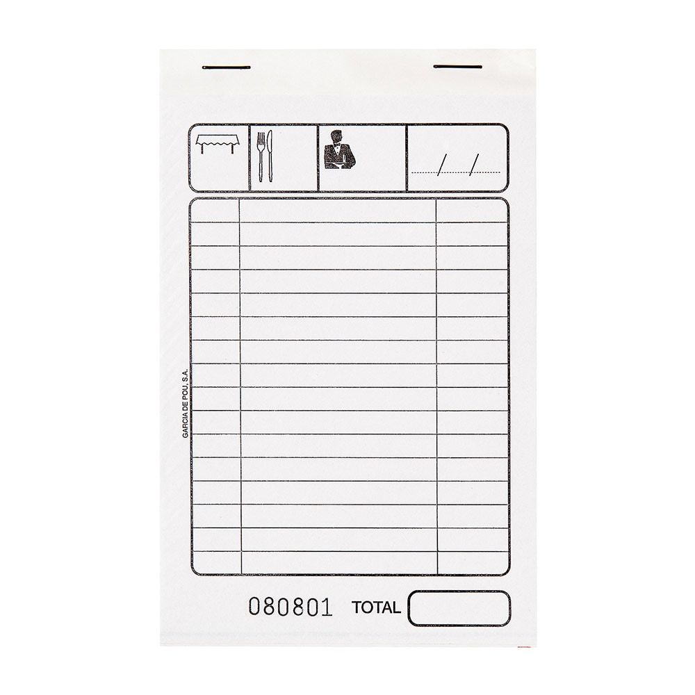 Garcia de Pou 100 Unités - Blocs Factures Dupli 50X2 Feuilles 10X15 Cm Blanc Autocopiant