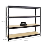 thumbnail of PROREGAL Étagère charge lourde DINO, HxLxP 180x180x60cm, 500kg par niveau, Noir, Étagère robuste de Garage, Atelier