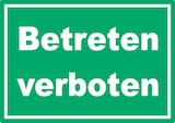 thumbnail of Betreten verboten Schild grün-weiß A3 (297x420mm)