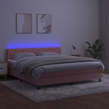 thumbnail of vidaXL Boxspringbett mit Matratze & LED Rosa 180x200 cm Samt