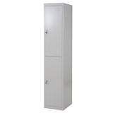 thumbnail of Décoshop26 - Spind/Schrank mit 2 abschließbaren Fächern graues Metall 185 x 38 x 45 cm 04_0001661