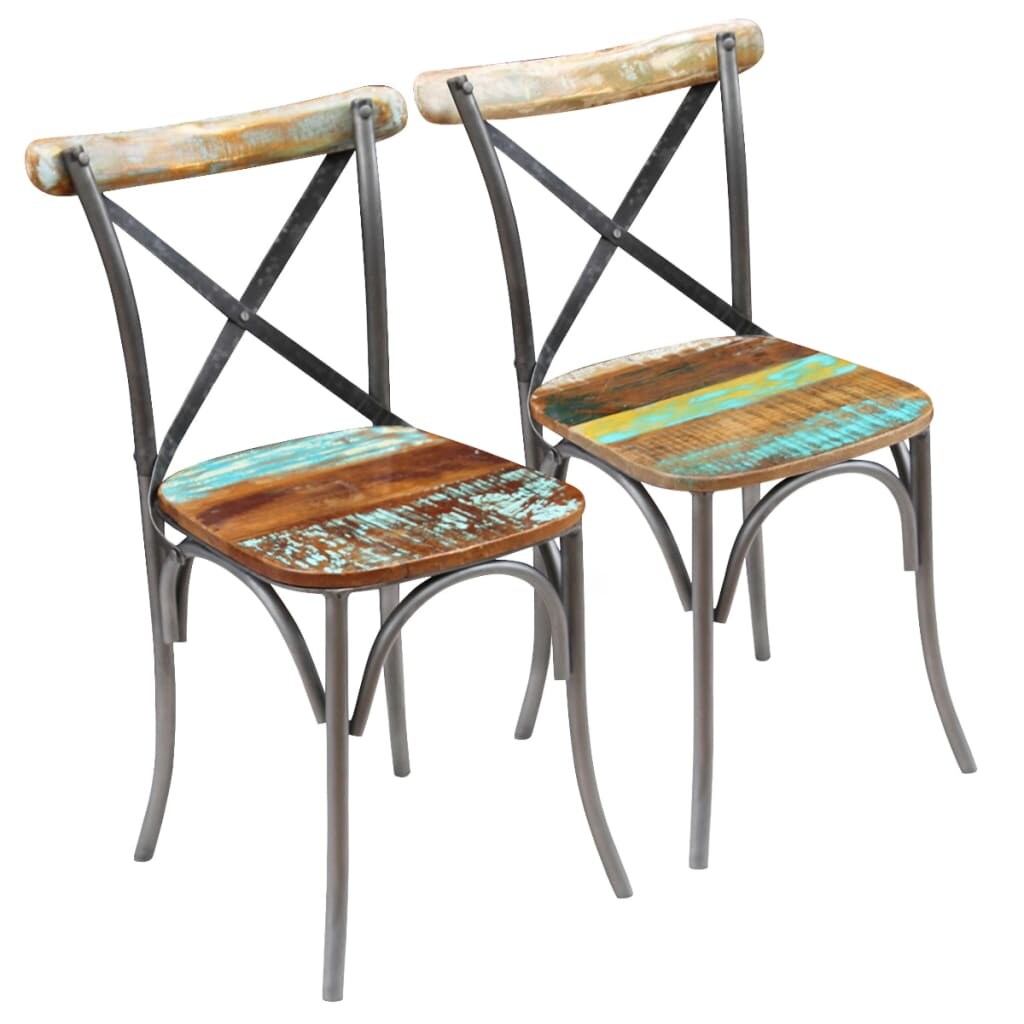 Chaises à manger lot de 2 bois de récupération solide Modèle Orion Chic