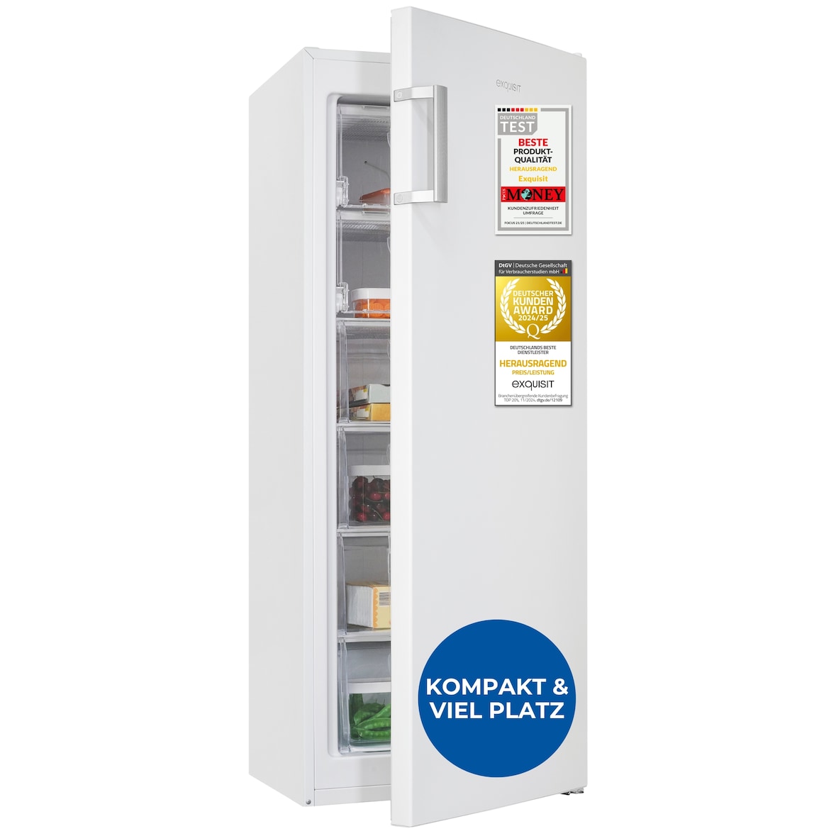 Exquisit Gefrierschrank, 177 Liter, Standgerät, 4-Sterne-Gefrieren, Toplader, Tiefkühlen, kompakt, GS230-H-050C weiss