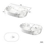 thumbnail of Waschbecken Keramik Marmoroptik Aufsatzwaschbecken Oval 595 x 420 x 140 mm Komplettset