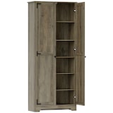 thumbnail of HOMCOM alacena de cocina armario de cocina mueble auxiliar de cocina con 2 puertas y estantes ajustables para comedor 78x31,5x182 cm marrón grisáceo