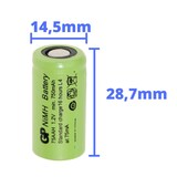 thumbnail of 10x GP GP75AAH Akku 2/3AA Mignon NiMH Akku 1,2V 750mAh