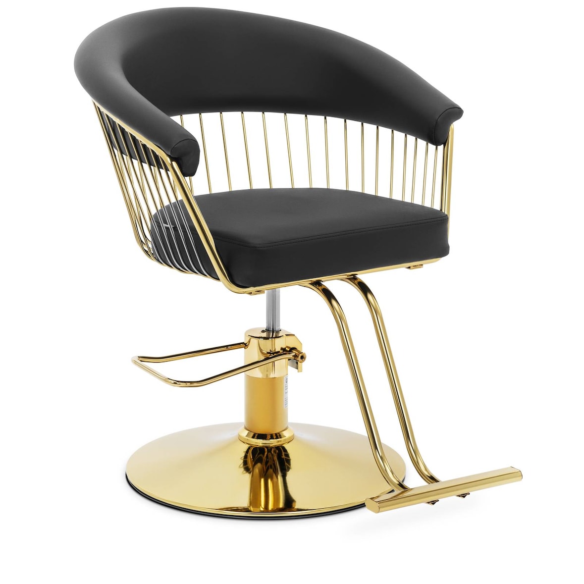 physa - Physa Fauteuil de Coiffeur avec Repose-Pieds Lyme Black Fauteuil Salon de Coiffure Siege de Coiffure Chaise de barbier