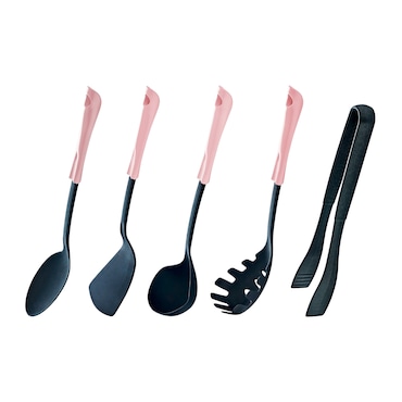 Set di 5 Utensili da Cucina in Vari Colori Rosa 7house