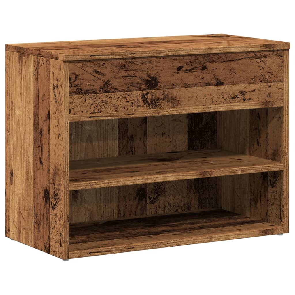 vidaXL Schuhbank Altholz-Optik 60x30x45 cm Holzwerkstoff