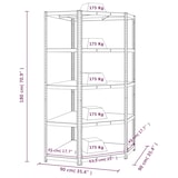 thumbnail of Helloshop26 - Étagère d'angle 5 niveaux acier et bois d'ingénierie gris 02_0045675