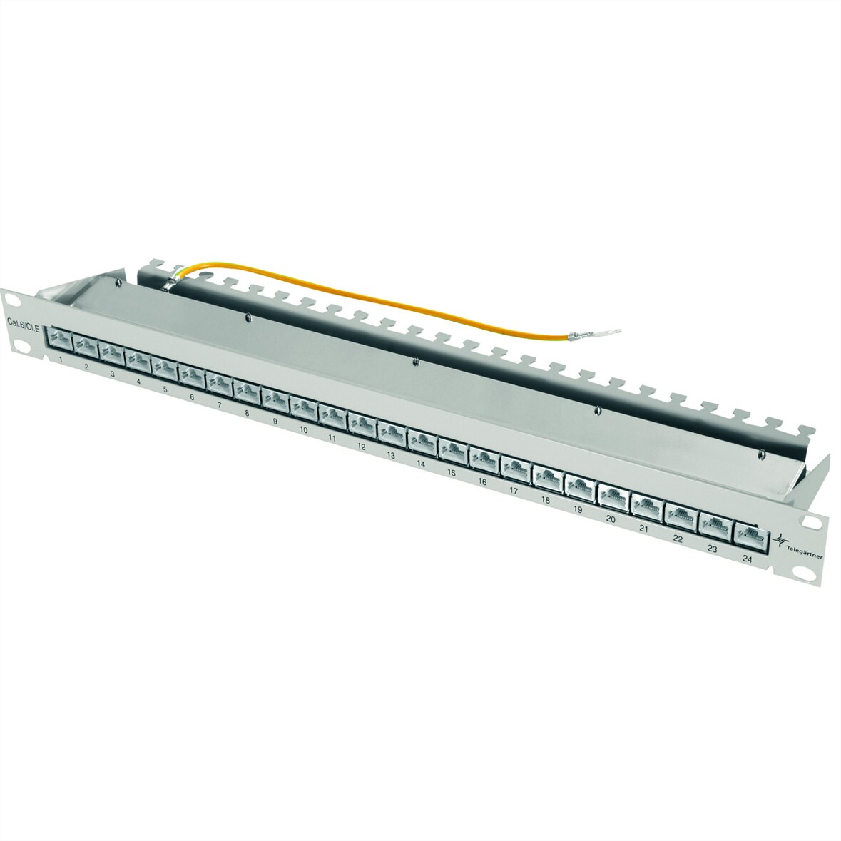 TELEGÄRTNER 19" Patch Panel geschirmt,1HE, RAL 7035, MPP24-HS K Class EA 500 1HE, RAL 7035