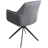 thumbnail of Set van 6 eetkamerstoelen HWC-L80, keukenstoel met armleuningen, draaibaar, metaal stof/textiel ~ antraciet