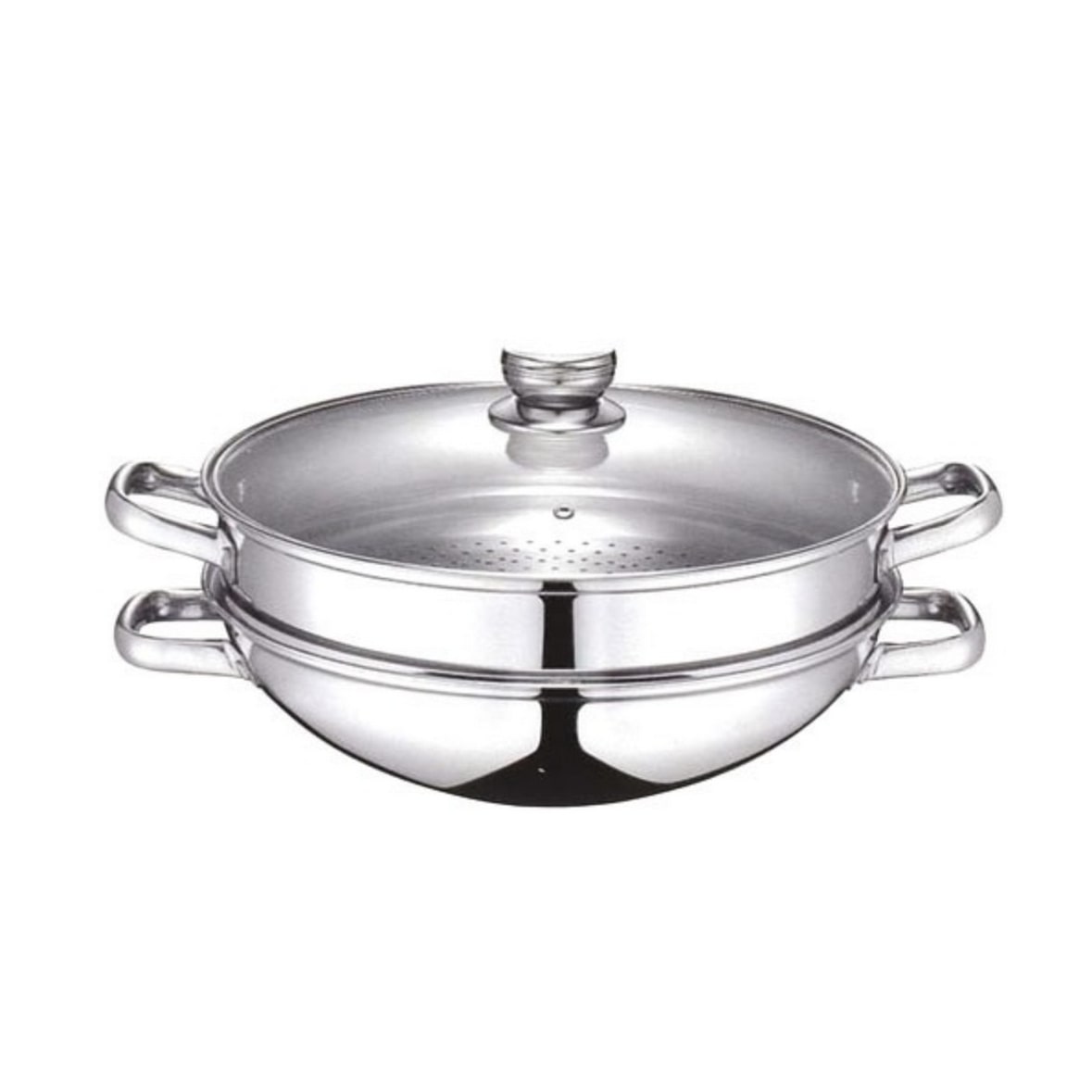 BAUMALU wok & wok vapeur 2 en 1 32cm en inox 343832