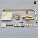 thumbnail of LANA| Conjunto de chuveiro de chuva premium em aço inoxidável dourado brilhante | Torneiras de design sistema de chuveiro|completo com chuveiro de mão