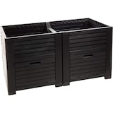 thumbnail of Hochbeet Kunststoff in Holzoptik, mit Zwei Staufächern, 150x76x78 cm, ca. 400 Liter