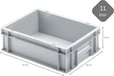 thumbnail of PROREGAL 16x Eurobehälter mit geschlossenem Griff und Scharnierdeckel | HxBxT 12x30x40cm | 11 Liter | Grau | Eurobox