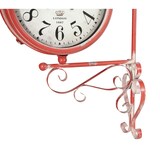 thumbnail of Orologio bifacciale da parete tipo stazione in ferro finitura rosso anticato | miglior qualità orologio design