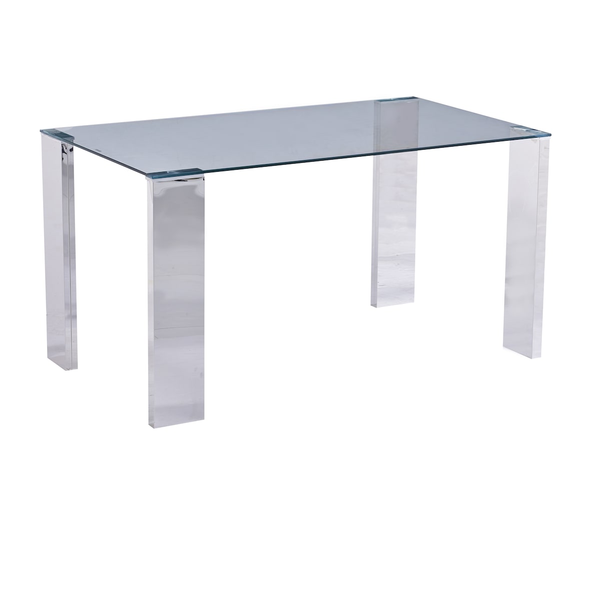 MF - Mesa de Comedor Modelo BETSY - Estructura en Acero Inoxidable, Tapa Cristal templado 160 x 90 cms -