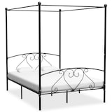 thumbnail of vidaXL Himmelbett-Gestell Schwarz Metall 140 x 200 cm