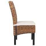 thumbnail of Conjunto de 6 cadeiras de sala de jantar cadeira de vime M69 cadeira BALI vime de banana ~ escuro, com almofada