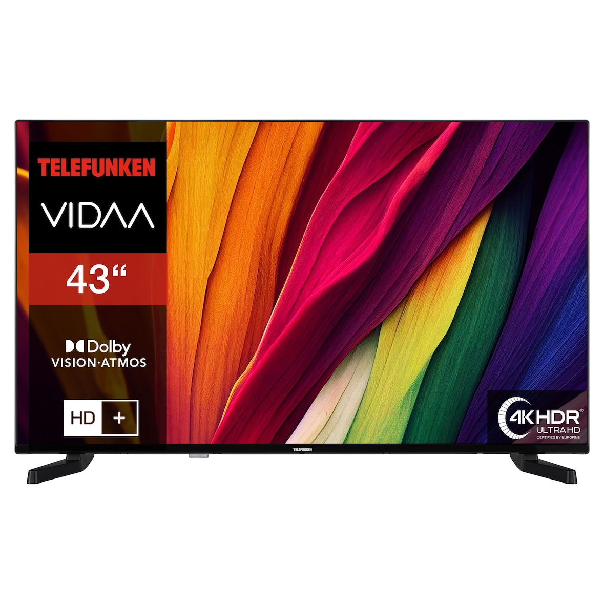 Telefunken D43U790B2CW Fernseher 43 Zoll Smart TV VIDAA 4K UHD, HDR Dolby Vision, HD+ (2026)