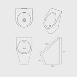 thumbnail of Urinoir Global-Aqua LUX 4560SS Zwart zonder sensor