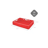 thumbnail of PROREGAL 8x Eurobehälter Fleischerkasten E1 | HxBxT 12,5x40x60cm | 25 Liter | Rot | Fleischerkiste, Fleischkiste, Metzgerkiste