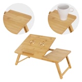 thumbnail of ML-Design Laptoptisch Bambus höhenverstellbar – Klappbarer Betttisch mit 4 Neigungswinkeln, Schublade & Lüftungslöchern, Frühstückstisch &