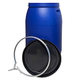 thumbnail of plasteo® 220 Liter Weithalsfass mit Deckel und Spannring, Lebensmittelecht, BPA-Frei, Futtertonne Kunststofffass Deckelfass Regentonne Sauerkrautfass