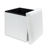 thumbnail of Intirilife Faltbarer Sitzhocker 38 x 38 x 38 cm in WEIß - Sitzwürfel mit Stauraum und Deckel aus Stoff in Cord Optik Fußablage Aufbewahrungsbox