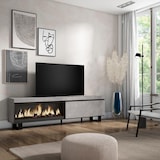 thumbnail of Móvel de TV, Muito espaço de arrumação, 208x35x57cm, Para televisores até 80", Lareira eléctrica XXL, Design industrial, Cimento _ 415_6