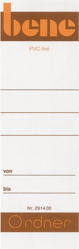 thumbnail of Ordnerrückenschild 291460 breit/kurz Papier weiß 10 Stück