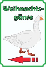 thumbnail of Weihnachtsgans Verkaufsschild Schild Hochkant mit Pfeil links A4 (210x297mm)