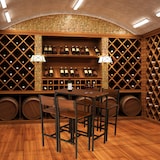 thumbnail of Set Table de bar et 4 tabourets modèle VENICE en noyer brun style moderne par Yelloo
