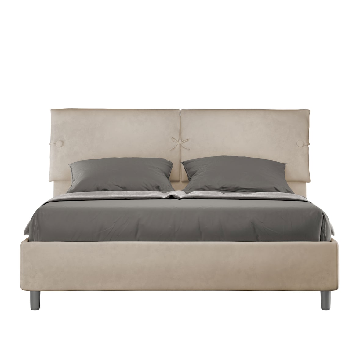 Cama doble contenedor acolchado 160x210 microfibra arena Sleeper