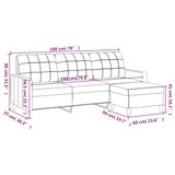 thumbnail of vidaXL 3-Sitzer-Sofa mit Hocker Dunkelgrau 180 cm Stoff