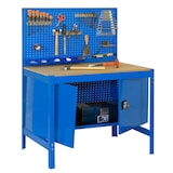 thumbnail of SimonRack Banco de Trabajo Taller, 1210x610 mm, Panel Perforado y Cabina, Capacidad Carga 600 kg, Azul - BT-2
